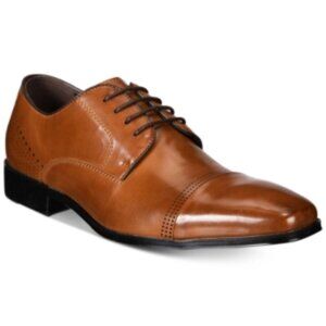 NWT  WITH BOX Unlisted by Kenneth Cole Men's Lesson Plan Oxfords - Cognac